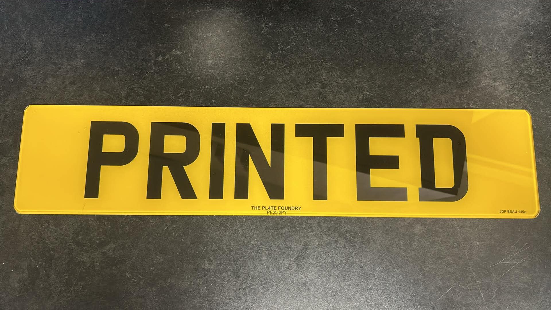 Standard 2D Printed Plate Example